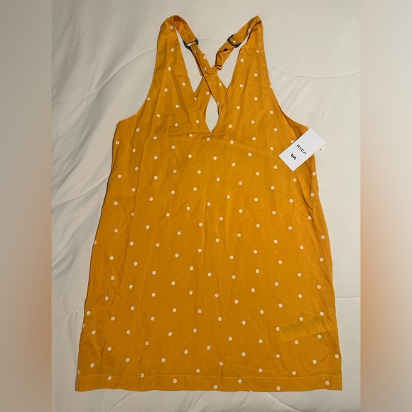 NWT RVCA Yellow Polka Dot Tank Dress Size Medium🌼 - Picture 4 of 10
